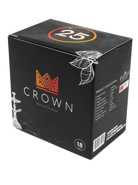 Уголь - Crown, Кокосовый, 25Мм, 18Шт (250Г)