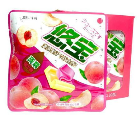 Жевательные Конфеты С Мармеладным Центром Персик (15Г*30 Упак)