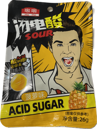 Конфеты He He Acid Sour Pineapple 26Гр