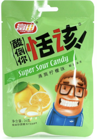 Жевательные Конфеты Super Sour Candy Со Вкусом Лимона (36Г* 20Упак)