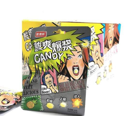 Карамель С Кислой Посыпкой Candi Со Вкусом Ананаса (33Г*20Упак)