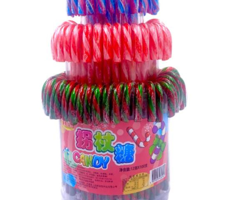 Карамель Леденцовая Candy Crutch Ассорти Вкусов (1364Гр*Блок*100Шт)